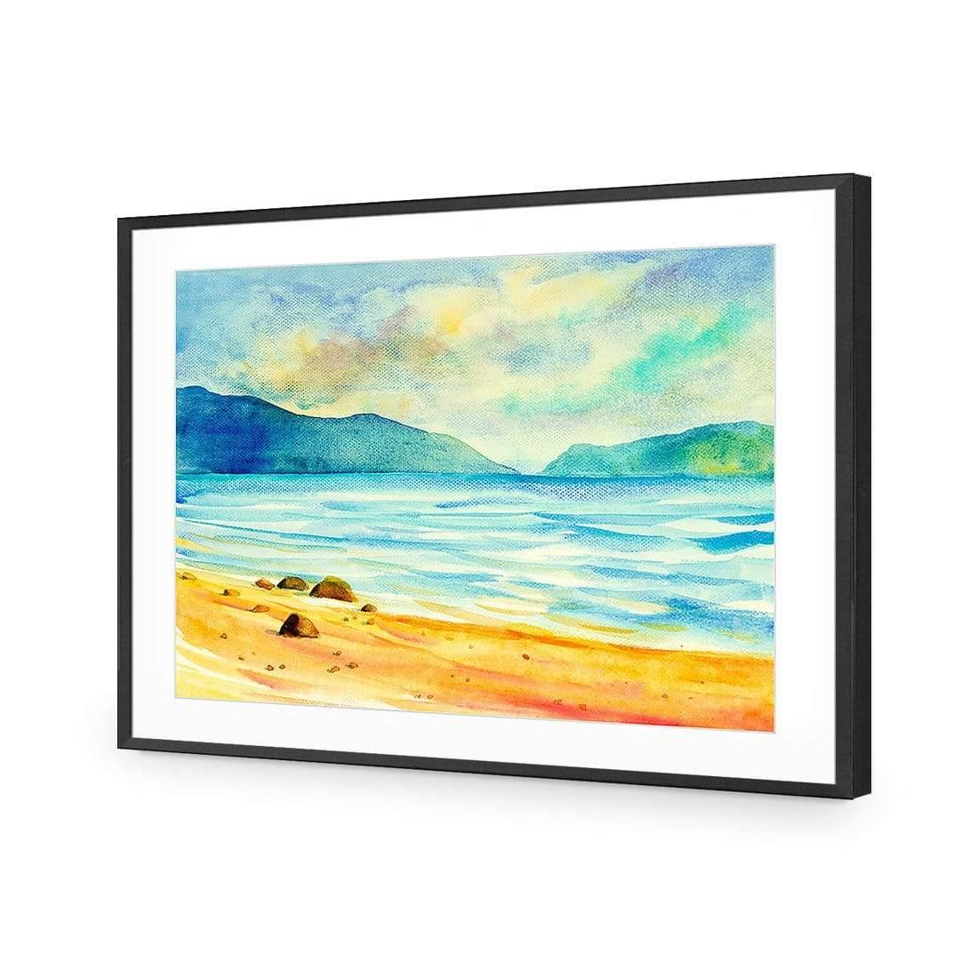 Watercolour Beach View - Wall Art Designs - 3939_AR_H WAD_AP - 030 - MAT_45x30_S - 2538 - BLK