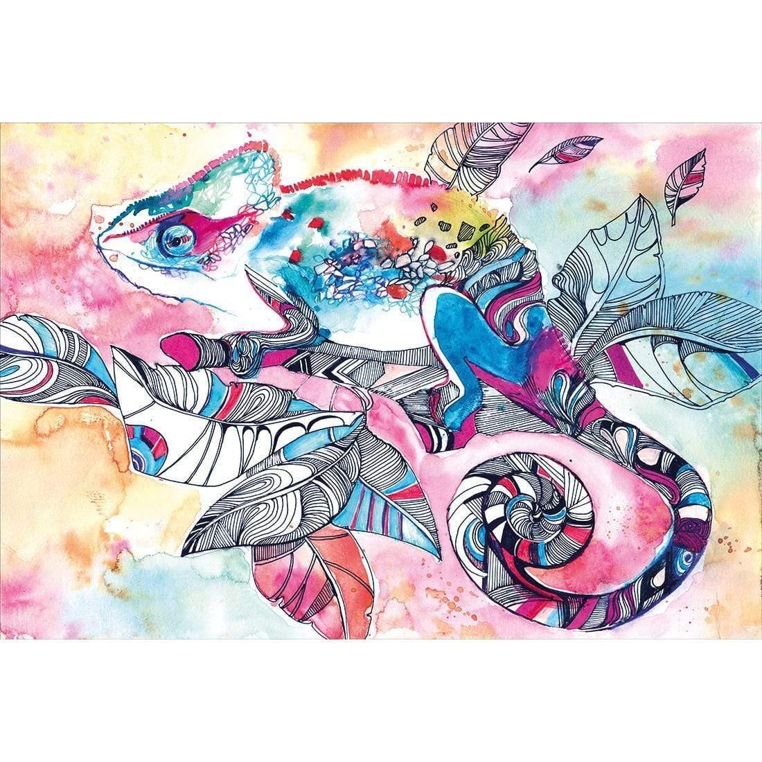 Watercolour Chameleon | Classic Canvas | No Frame | Stretched Canvas