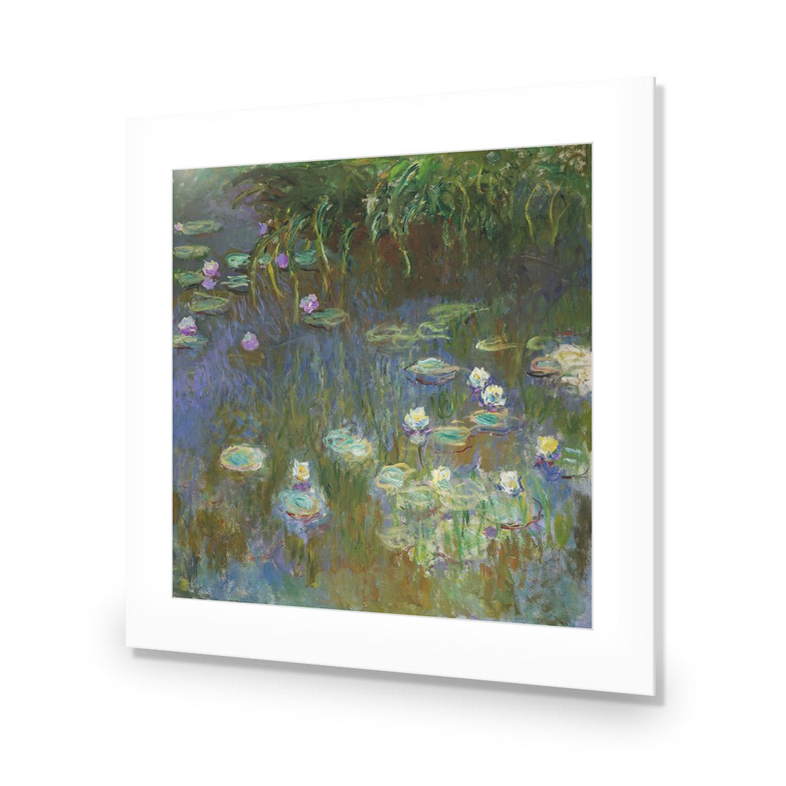 White and Purple Water Lilies By Monet - Wall Art Designs - 3402_AS_Q WAD_AP - 030 - MAT_37x37_NONE