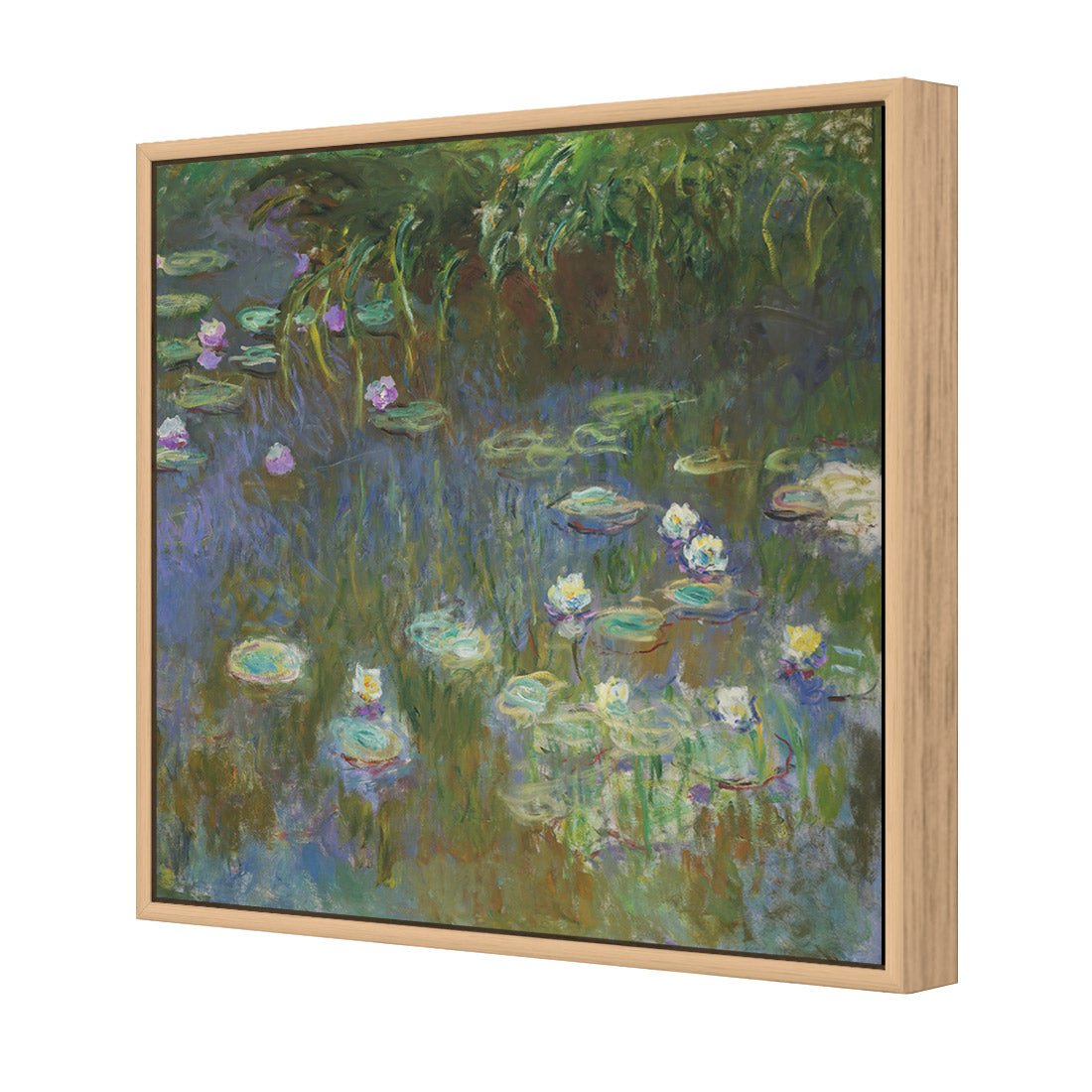 White and Purple Water Lilies By Monet - Wall Art Designs - 3402_AS_Q WAD_CP - MPY - 260 - M - S - S_37x37_S - 1550 - OAK