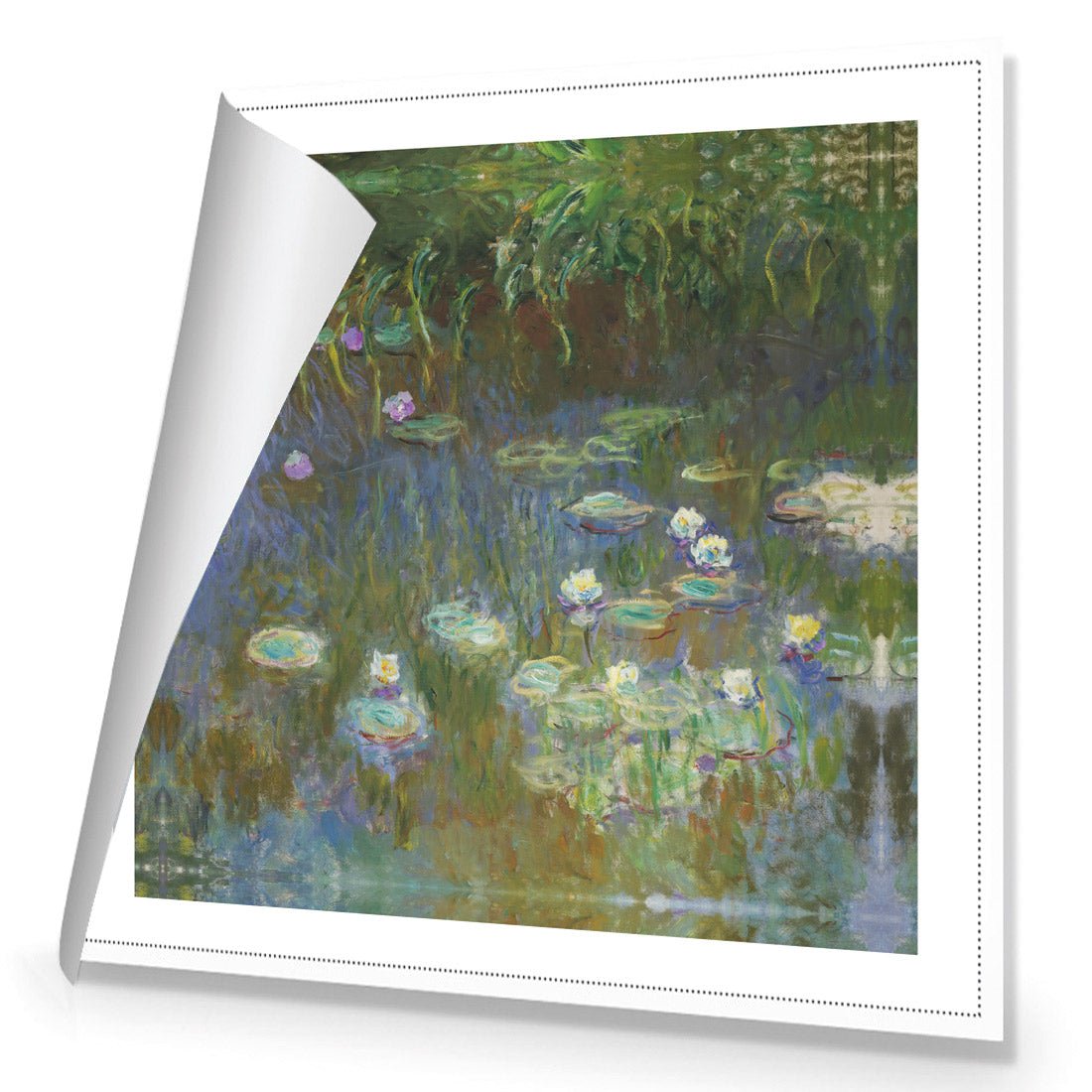 White and Purple Water Lilies By Monet - Wall Art Designs - 3402_AS_Q WAD_CP - MPY - 260 - M - R_37x37_NONE