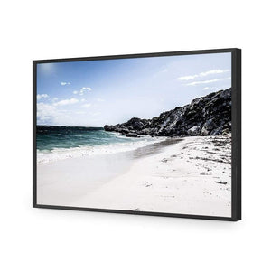 Whitewashed Beach of Rottnest WA | Classic Acrylic | Flat Frame No Border | Black