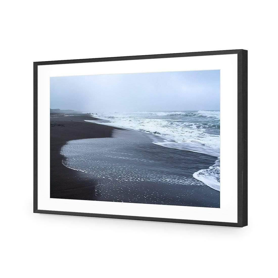 Winter Beach | Classic Acrylic | Flat Frame With Border | Black