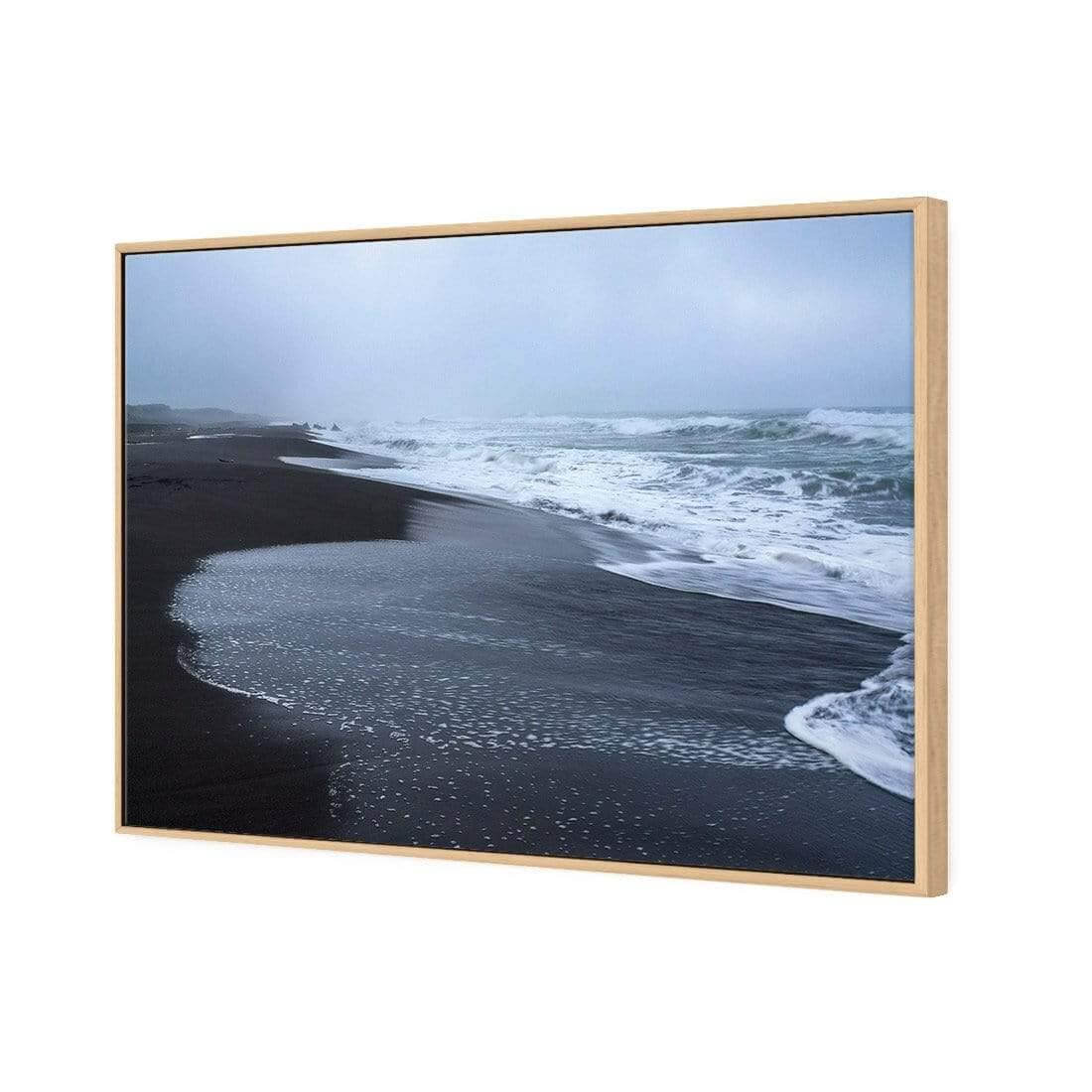 Winter Beach | Classic Canvas | Floating Frame | Oak