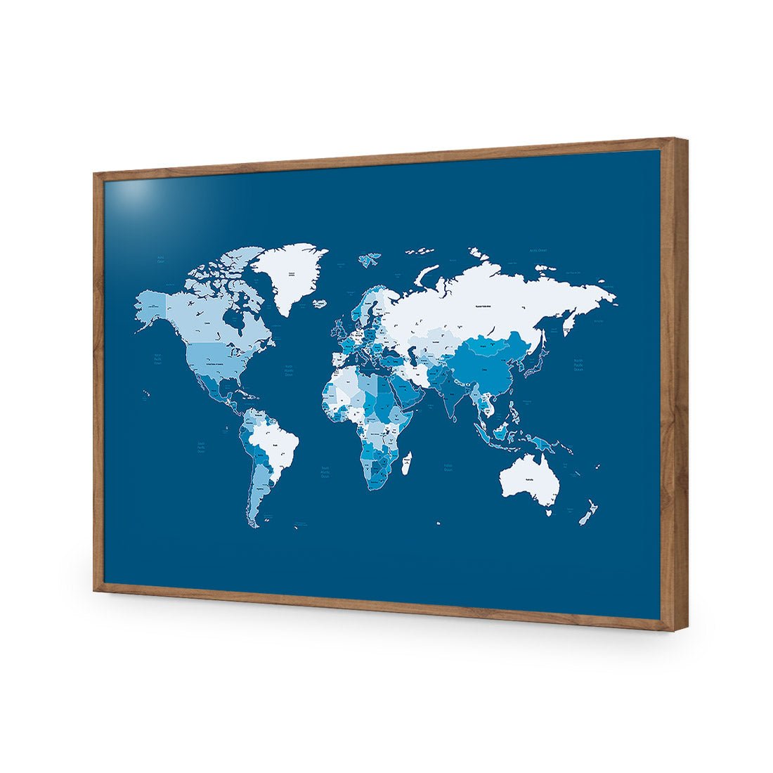 World Map, Blue - Wall Art Designs - 146_AR_H WAD_AP - 030 - EDG_45x30_S - 2538 - NAT