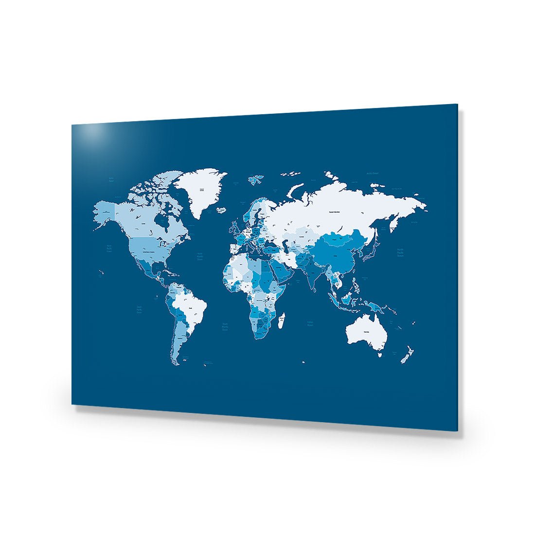 World Map, Blue - Wall Art Designs - 146_AR_H WAD_AP - 030 - EDG_45x30_NONE