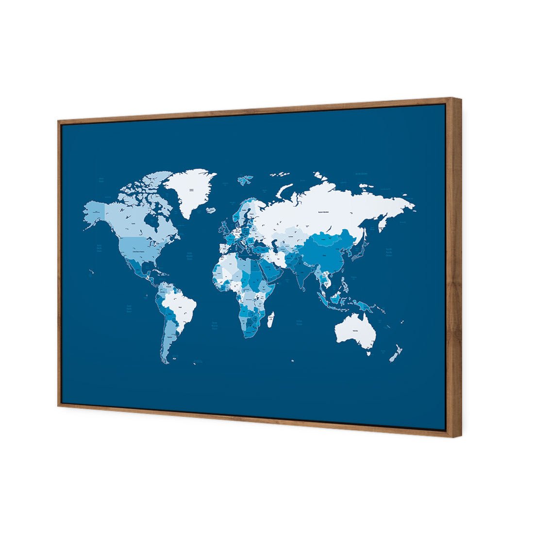 World Map, Blue - Wall Art Designs - 146_AR_H WAD_CP - MPY - 260 - M - S - S_45x30_S - 1550 - NAT