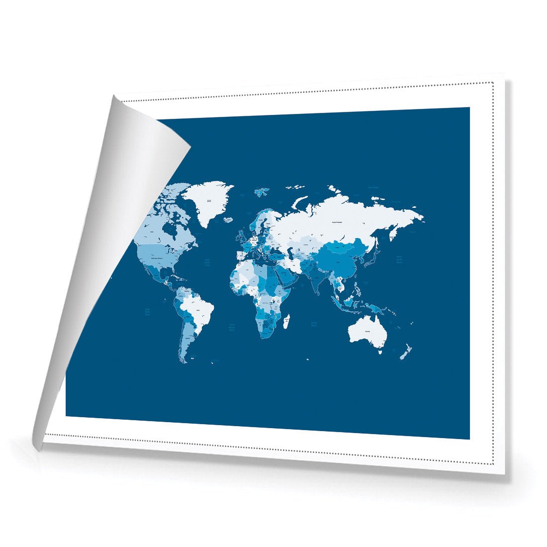 World Map, Blue - Wall Art Designs - 146_AR_H WAD_CP - MPY - 260 - M - R_45x30_NONE