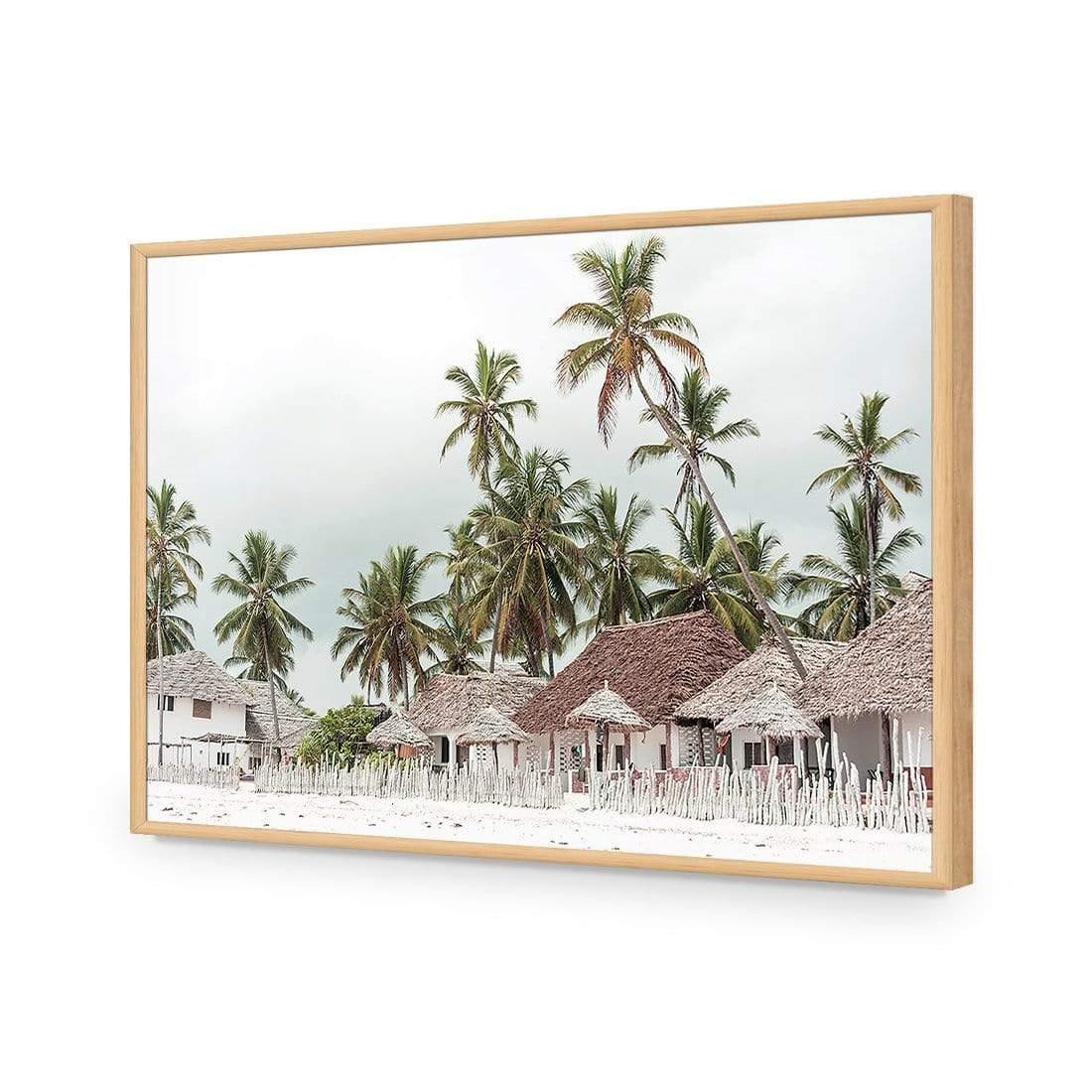 Zanzibar Village | Classic Acrylic | Flat Frame No Border | Oak