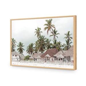 Zanzibar Village | Classic Acrylic | Flat Frame No Border | Oak