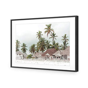 Zanzibar Village | Classic Acrylic | Flat Frame With Border | Black