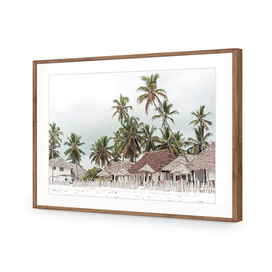 Zanzibar Village | Classic Acrylic | Flat Frame With Border | Natural