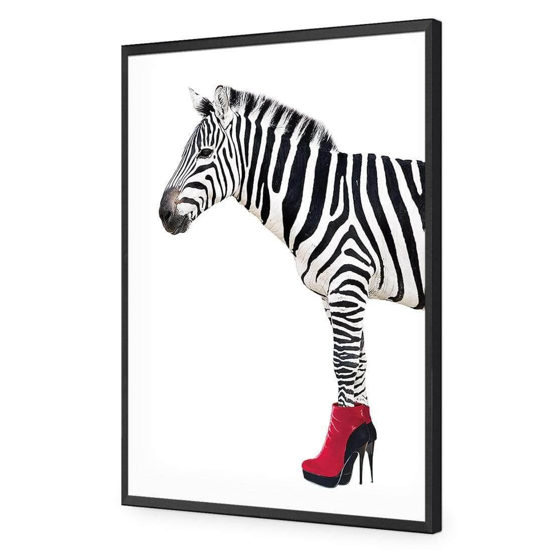 Zebra In Red Boots - Wall Art Designs - 256_DR_V WAD_AP - 030 - EDG_45x30_S - 2538 - BLK