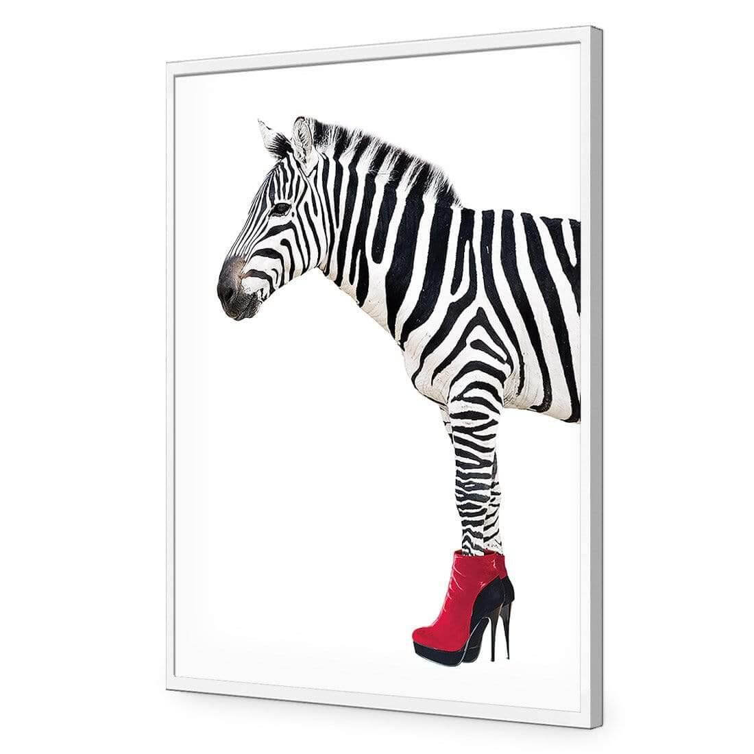 Zebra In Red Boots - Wall Art Designs - 256_DR_V WAD_AP - 030 - EDG_45x30_S - 2538 - WHT