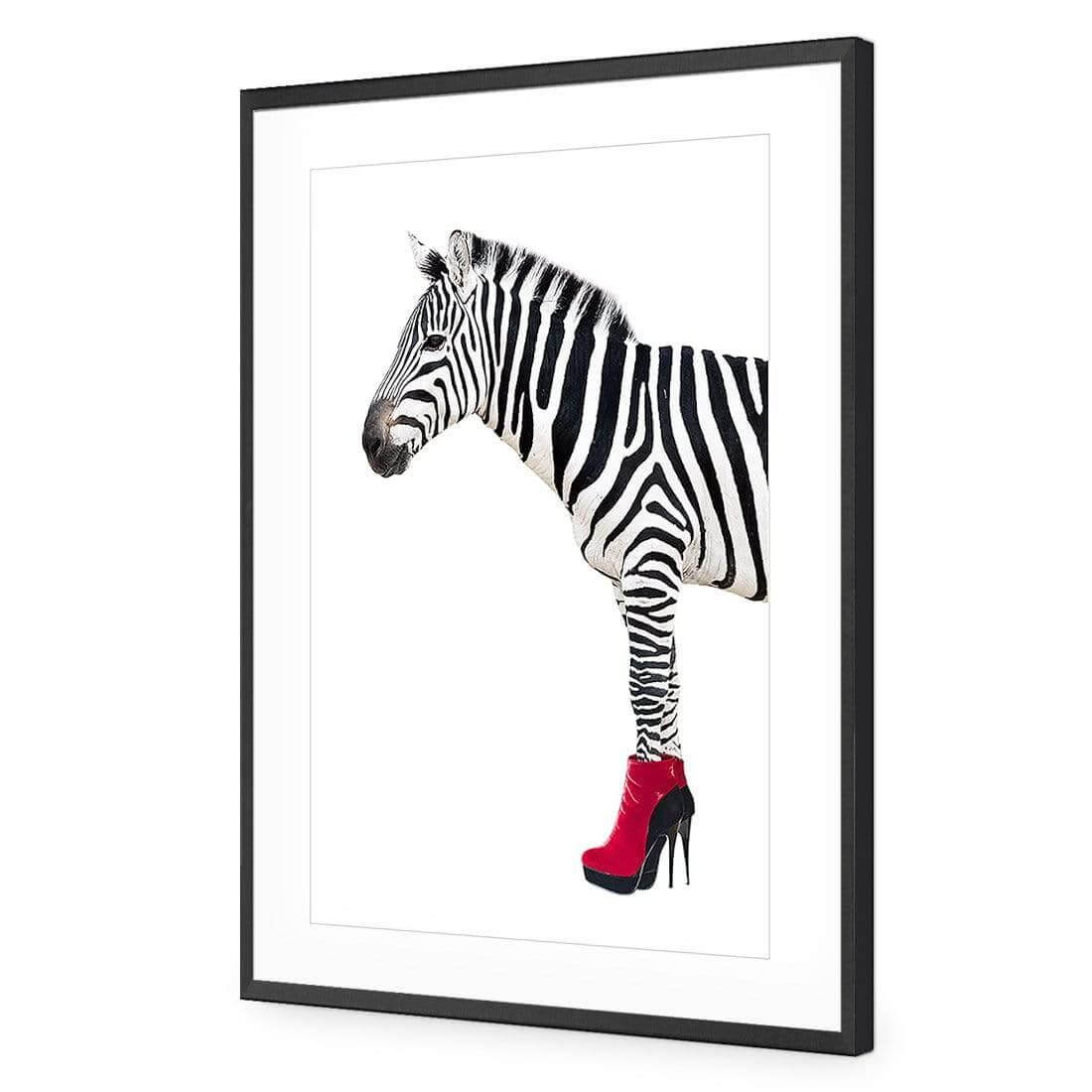 Zebra In Red Boots - Wall Art Designs - 256_DR_V WAD_AP - 030 - MAT_45x30_S - 2538 - BLK