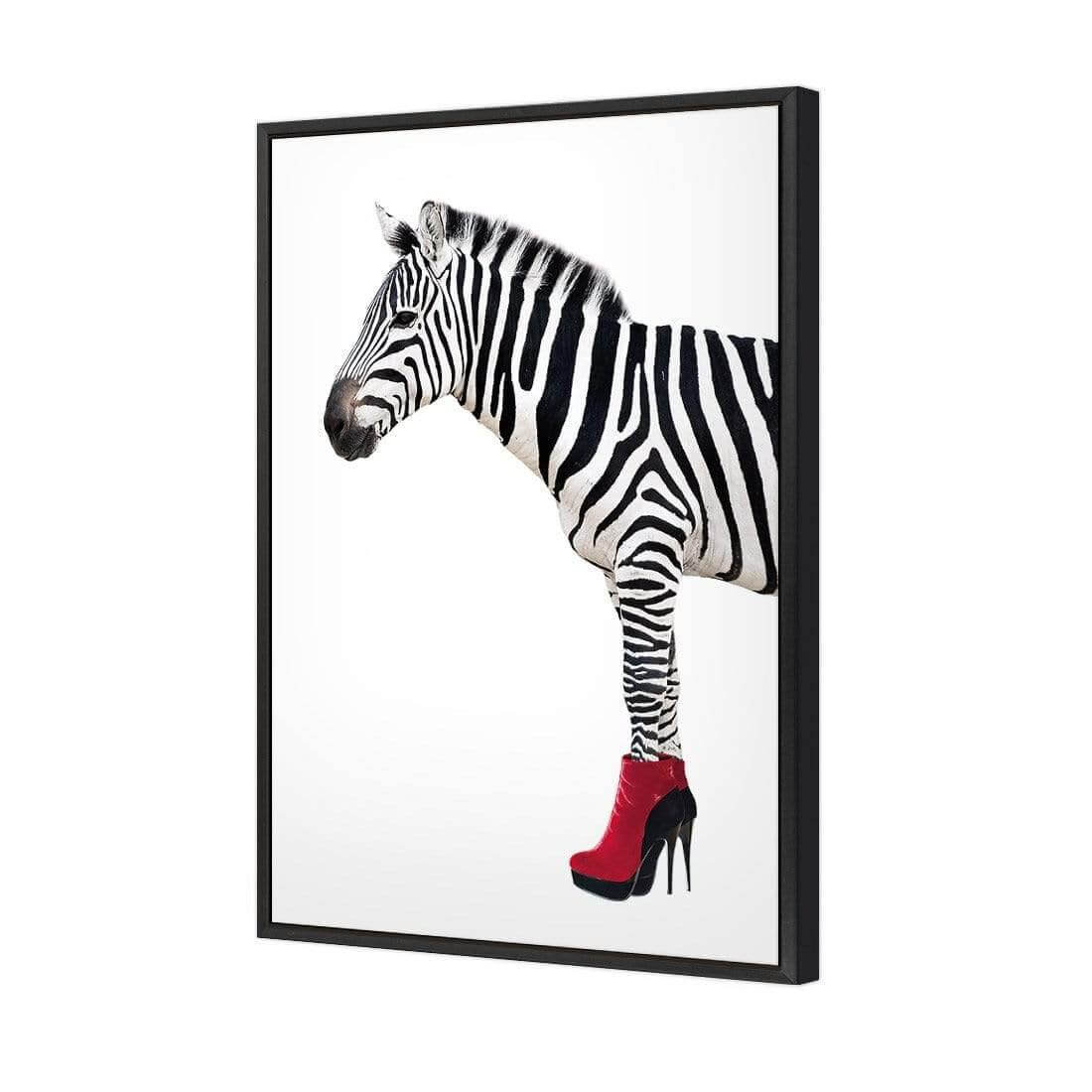 Zebra In Red Boots - Wall Art Designs - 256_DR_V WAD_CP - MPY - 260 - M - S - S_45x30_S - 1550 - BLK