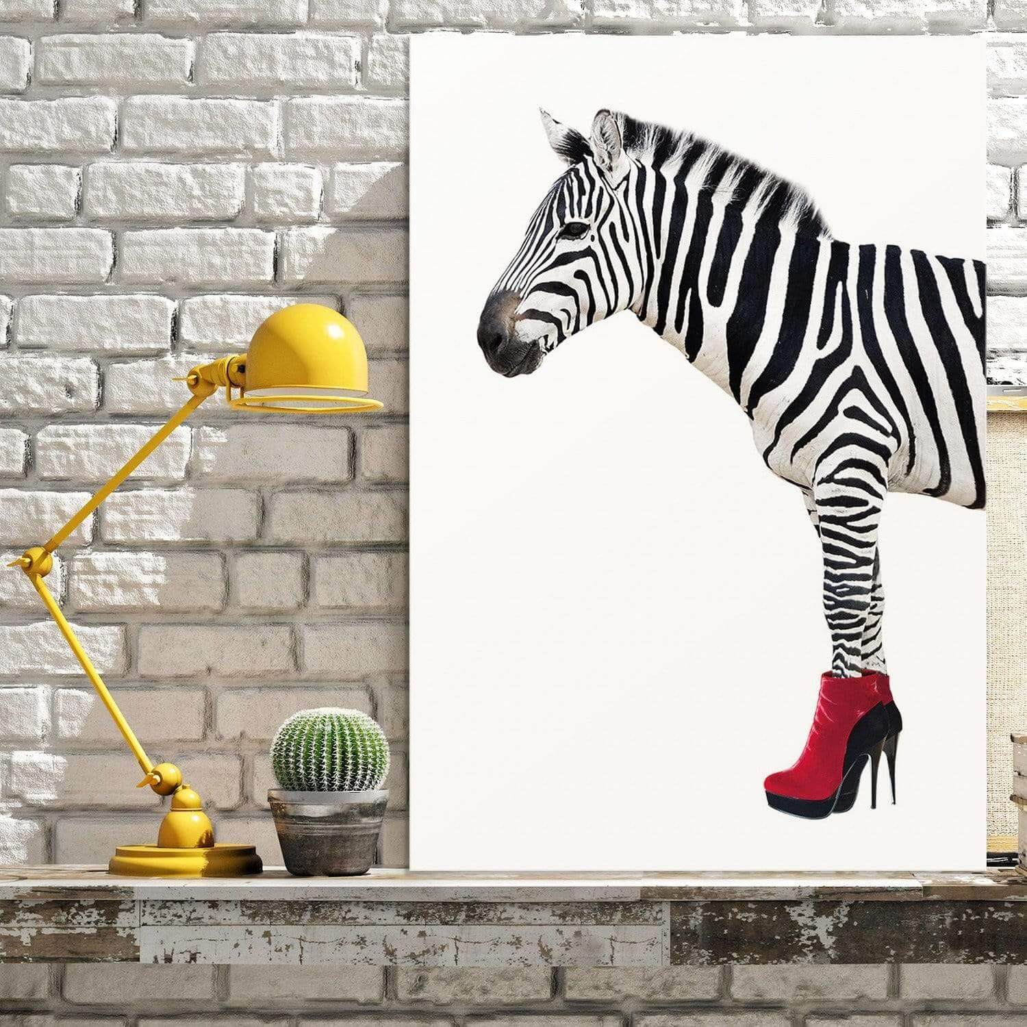 Zebra In Red Boots - Wall Art Designs - 256_DR_V WAD_CP - MPY - 260 - M - S - S_45x30_NONE