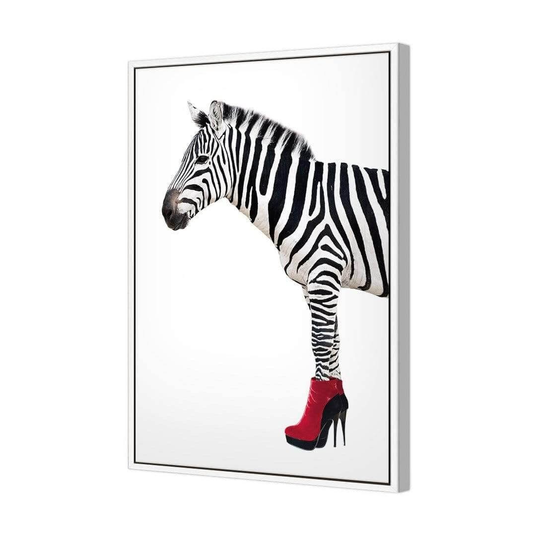 Zebra In Red Boots - Wall Art Designs - 256_DR_V WAD_CP - MPY - 260 - M - S - S_45x30_S - 1550 - WHT