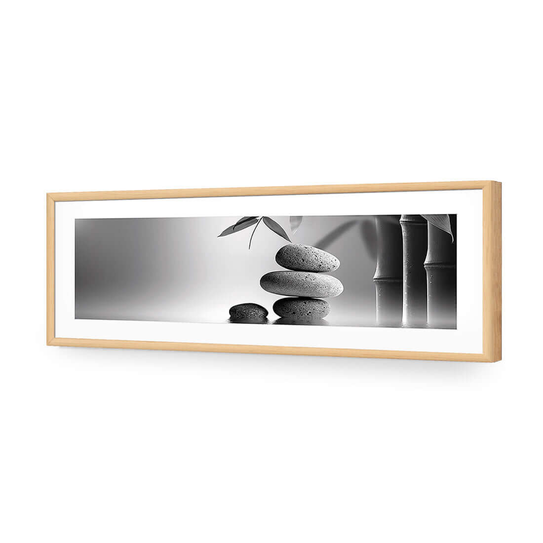 Zen Stones, Black and White (Long) - Wall Art Designs - 1162_BL_H WAD_AP - 030 - MAT_90x30_S - 2538 - OAK