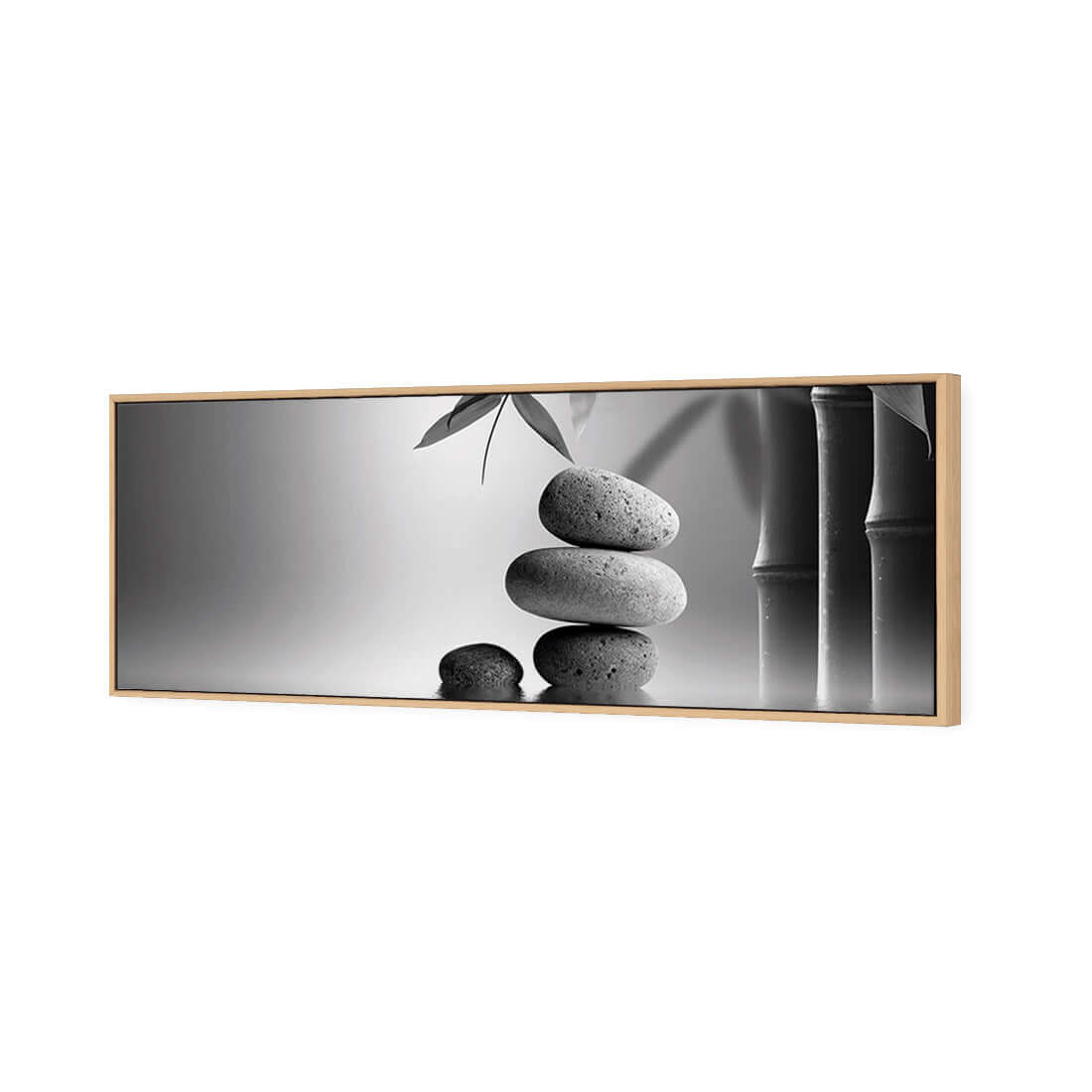 Zen Stones, Black and White (Long) - Wall Art Designs - 1162_BL_H WAD_CP - MPY - 260 - M - S - S_60x20_S - 1550 - OAK