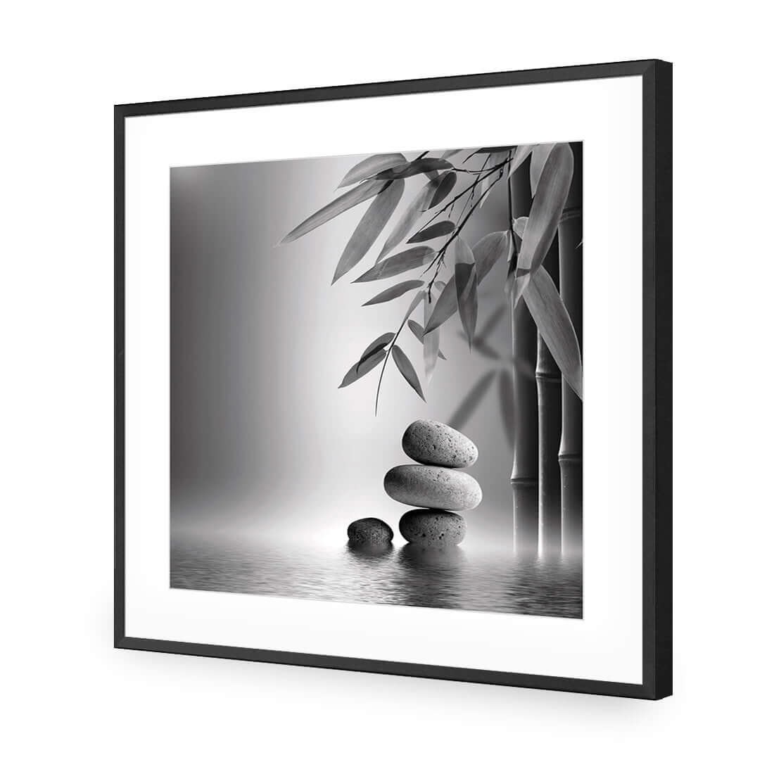 Zen Stones, Black and White (Square) - Wall Art Designs - 1162_BS_Q WAD_AP - 030 - MAT_37x37_S - 2538 - BLK