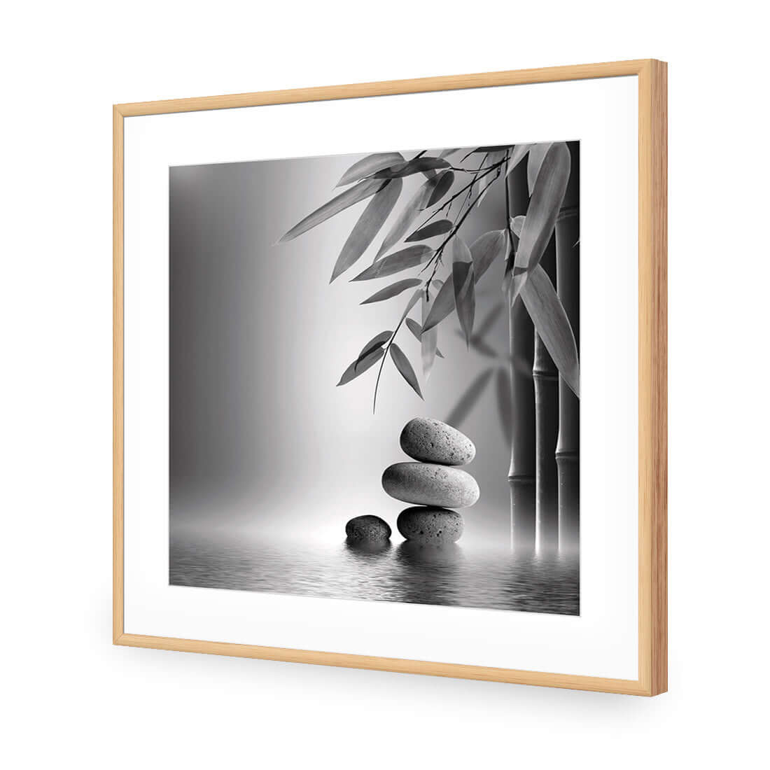 Zen Stones, Black and White (Square) - Wall Art Designs - 1162_BS_Q WAD_AP - 030 - MAT_37x37_S - 2538 - OAK