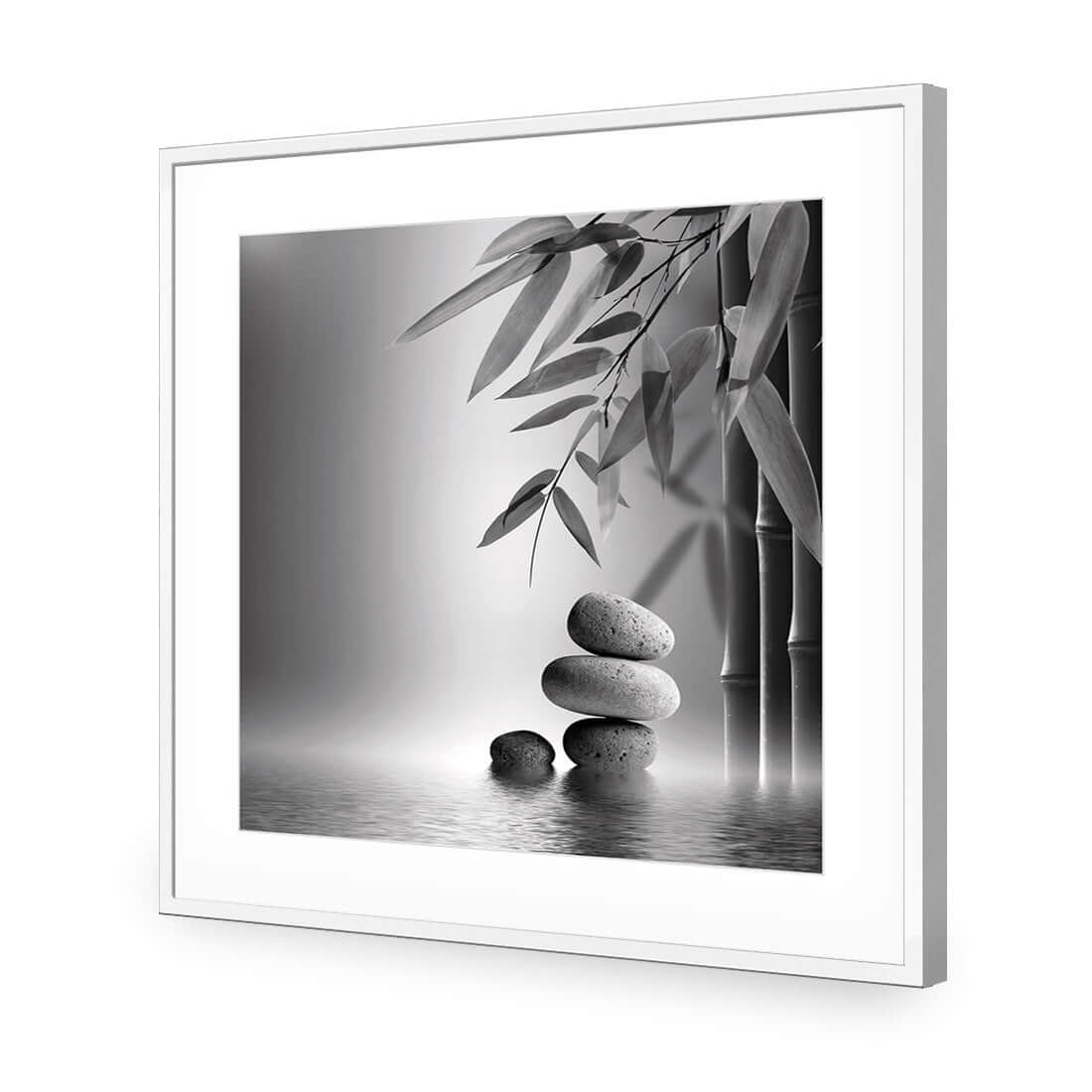 Zen Stones, Black and White (Square) - Wall Art Designs - 1162_BS_Q WAD_AP - 030 - MAT_37x37_S - 2538 - WHT