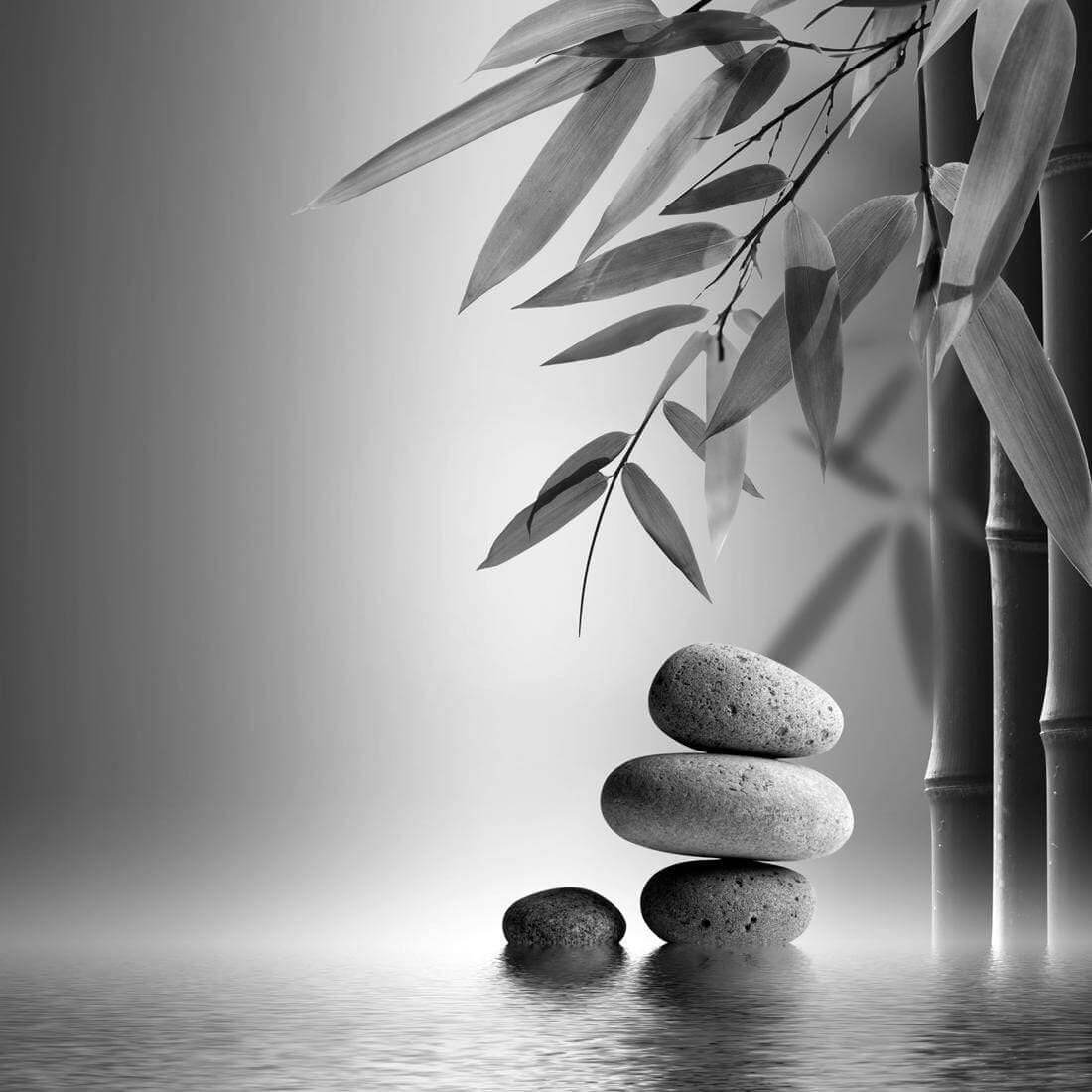 Zen Stones, Black and White (Square) - Wall Art Designs - 1162_BS_Q WAD_CP - MPY - 260 - M - S - S_37x37_NONE