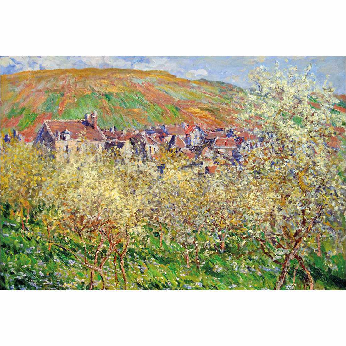 Plum Trees in Blossom - Monet Canvas Art-Canvas-Wall Art Designs-45x30cm-Canvas - No Frame-Wall Art Designs