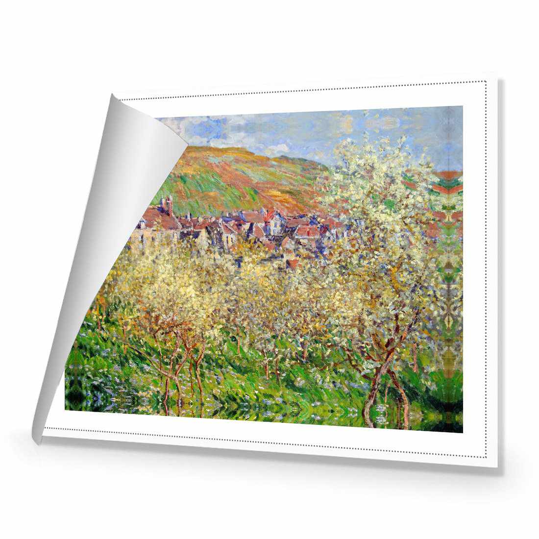 Plum Trees in Blossom - Monet Canvas Art-Canvas-Wall Art Designs-45x30cm-Rolled Canvas-Wall Art Designs