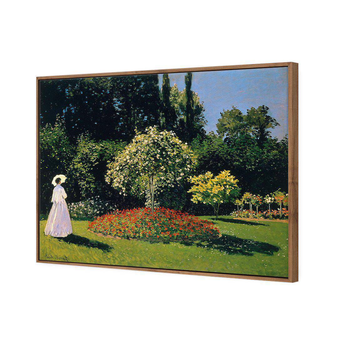Woman In A Garden - Monet Canvas Art-Canvas-Wall Art Designs-45x30cm-Canvas - Natural Frame-Wall Art Designs