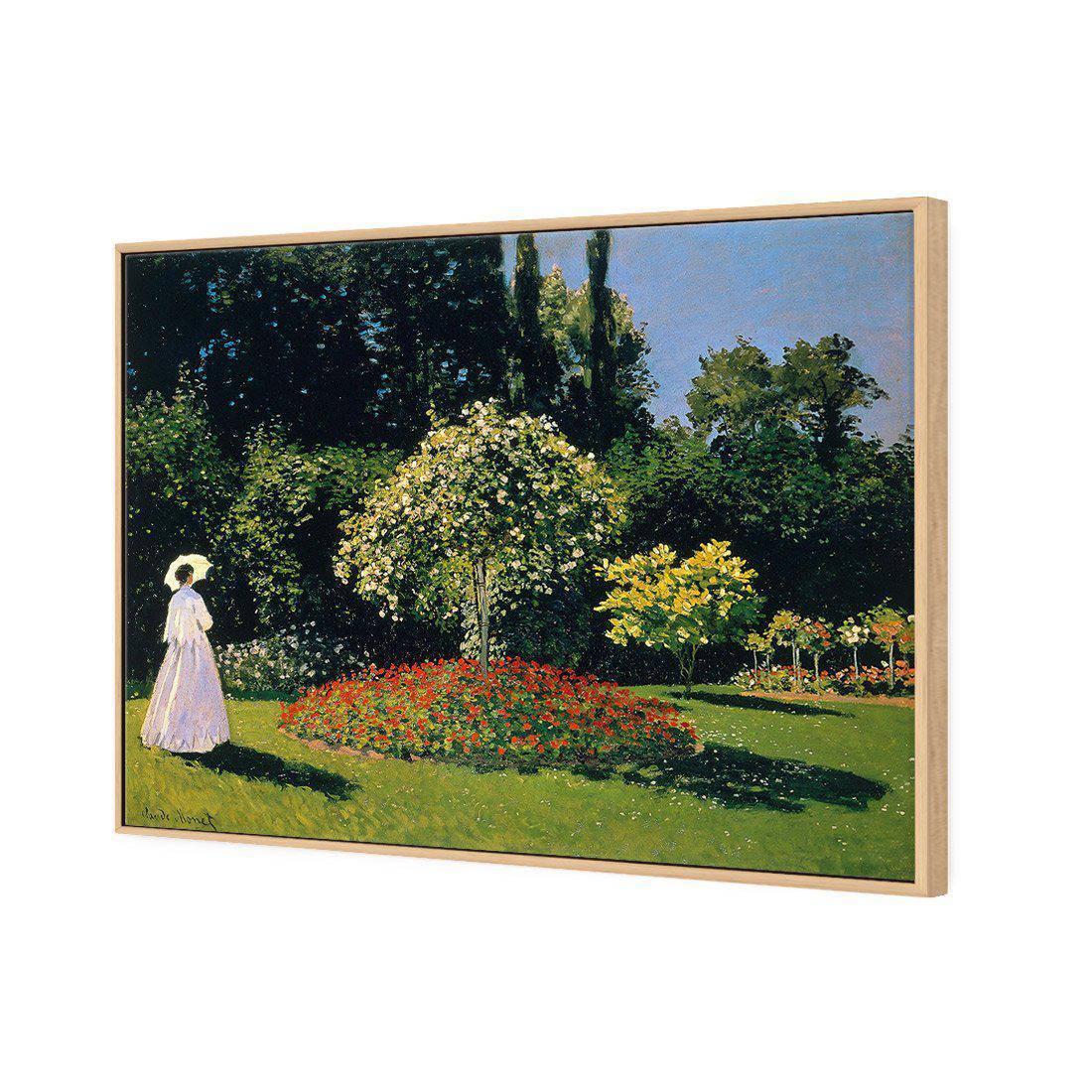 Woman In A Garden - Monet Canvas Art-Canvas-Wall Art Designs-45x30cm-Canvas - Oak Frame-Wall Art Designs