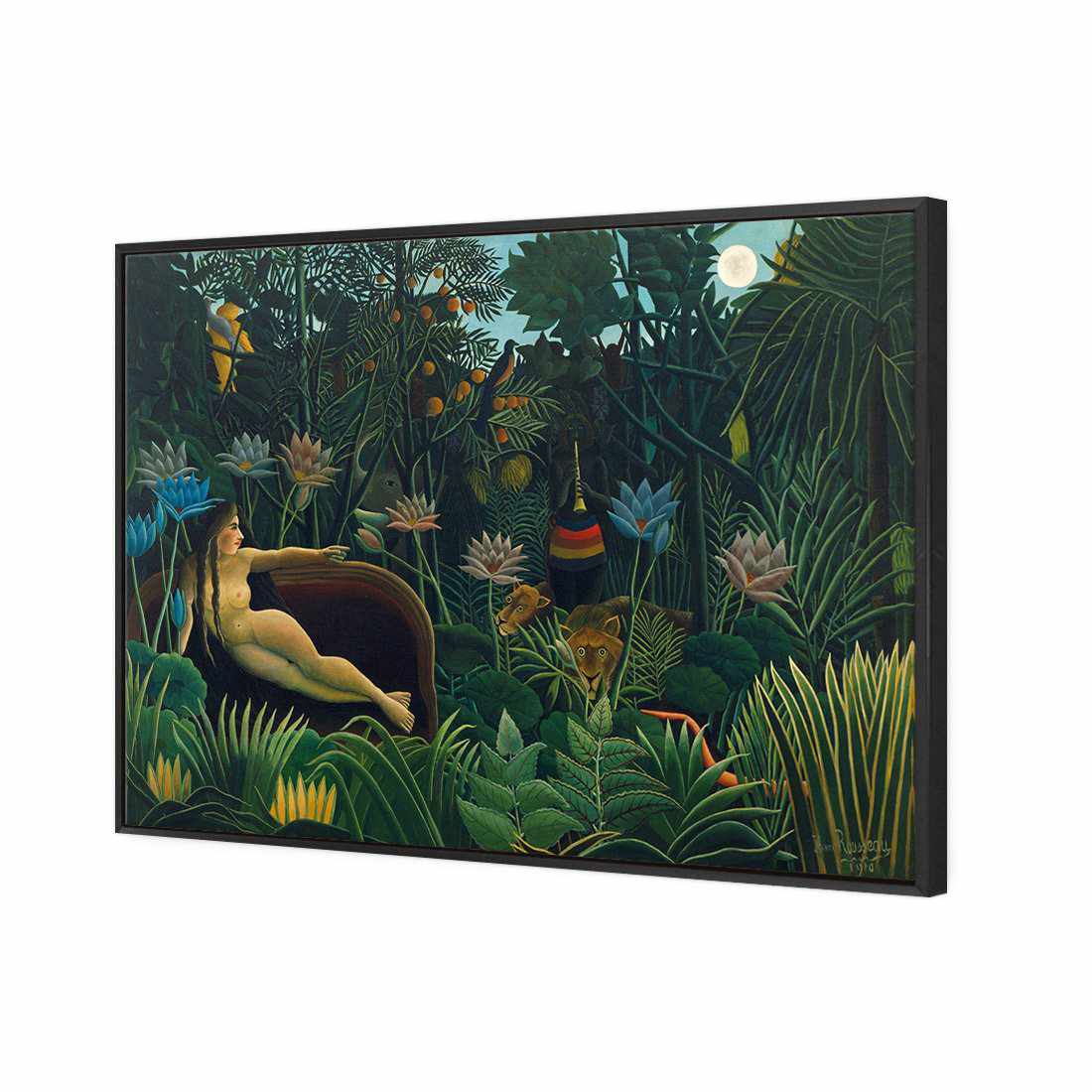 The Dream - Henri Rousseau Canvas Art-Canvas-Wall Art Designs-45x30cm-Canvas - Black Frame-Wall Art Designs