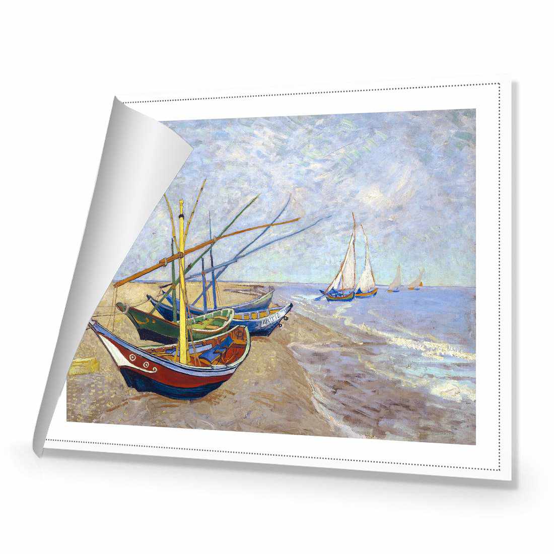 Fishing Boats - Van Gogh Canvas Art-Canvas-Wall Art Designs-59X40cm-Rolled Canvas-Wall Art Designs