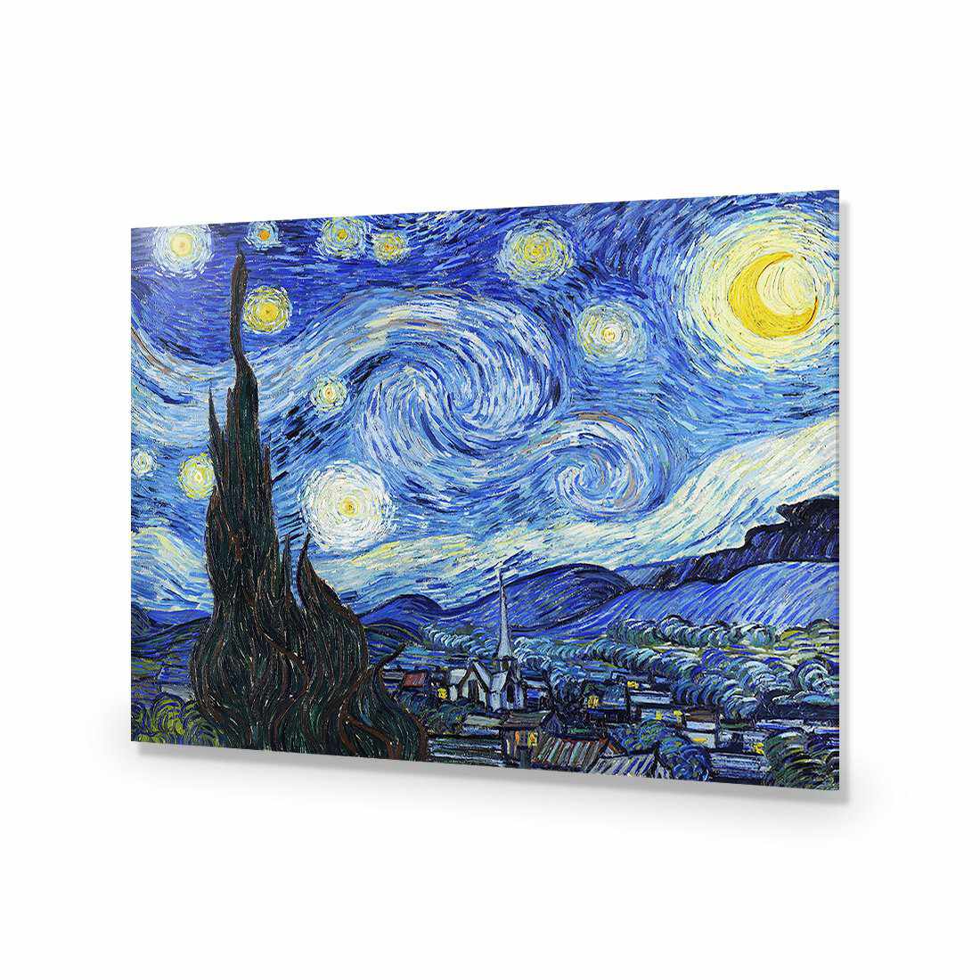 Starry Night - Van Gogh-Acrylic-Wall Art Design-Without Border-Acrylic - No Frame-45x30cm-Wall Art Designs
