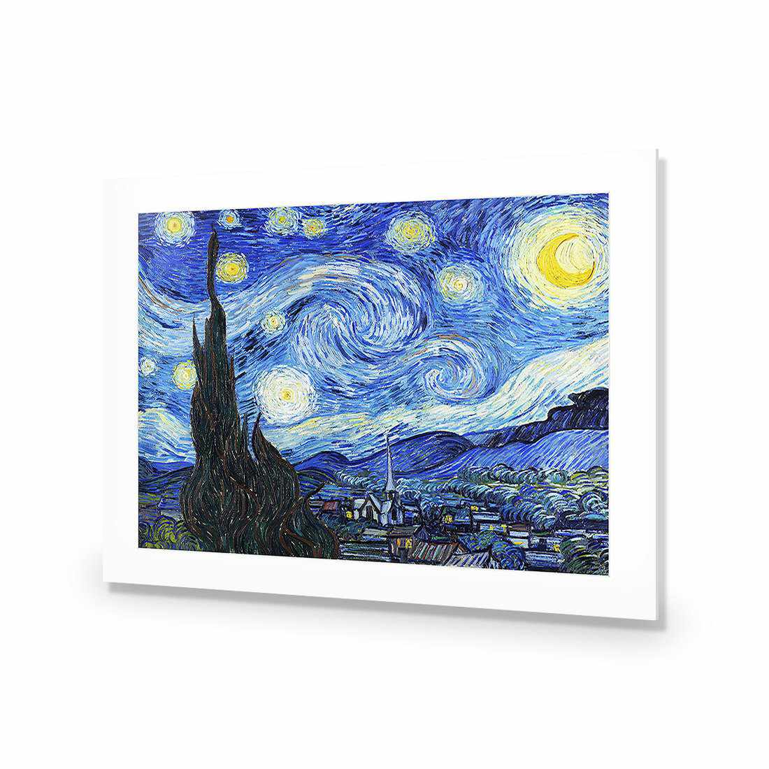 Starry Night - Van Gogh-Acrylic-Wall Art Design-With Border-Acrylic - No Frame-45x30cm-Wall Art Designs