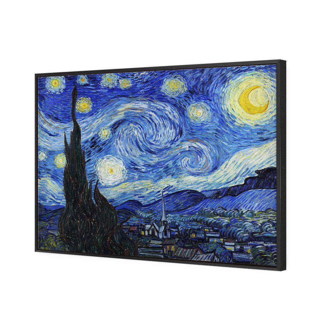 Starry Night - Van Gogh Canvas Art-Canvas-Wall Art Designs-45x30cm-Canvas - Black Frame-Wall Art Designs