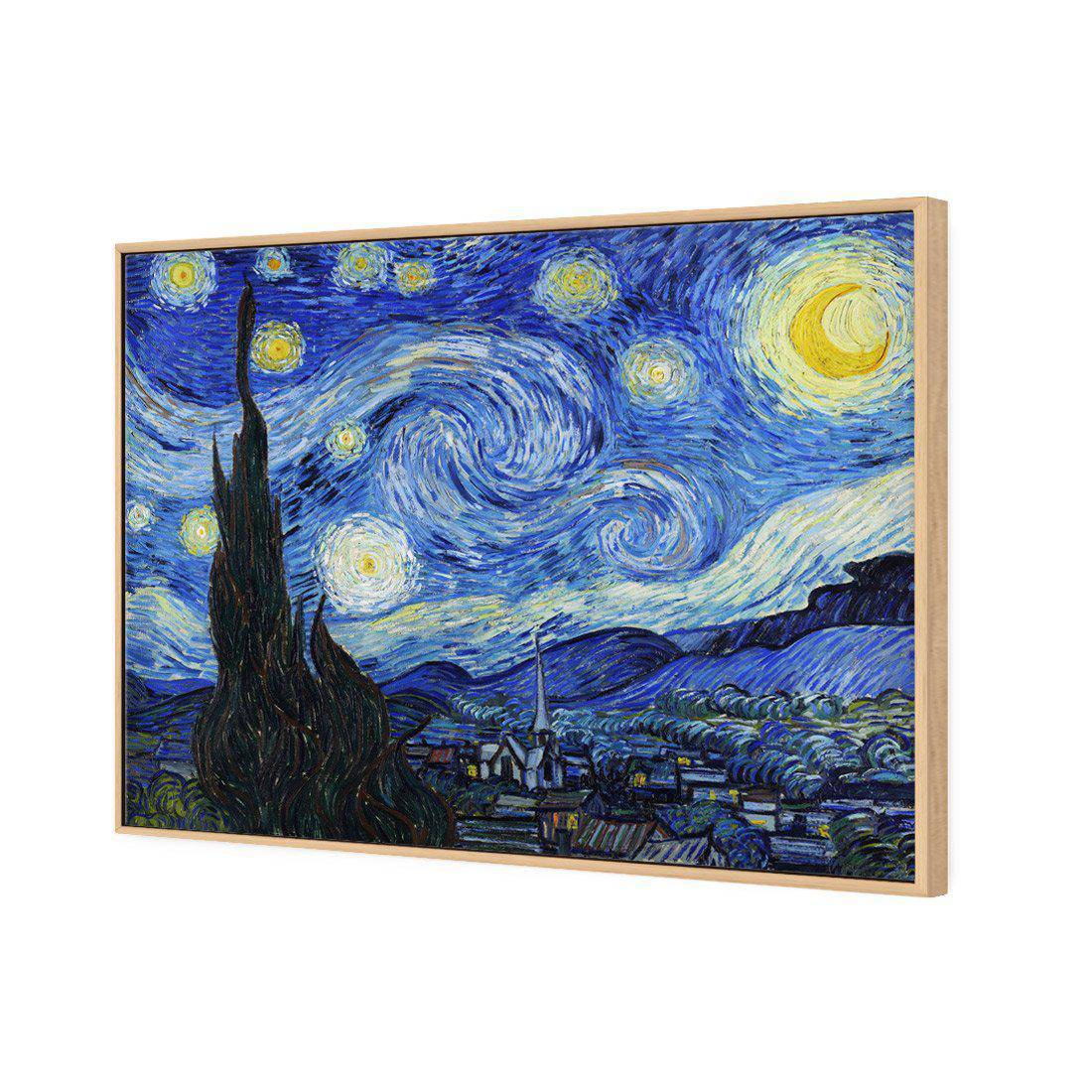 Starry Night - Van Gogh Canvas Art-Canvas-Wall Art Designs-45x30cm-Canvas - Oak Frame-Wall Art Designs