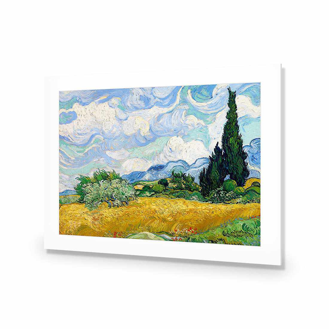 Wheat Field With Cypresses - Van Gogh-Acrylic-Wall Art Design-With Border-Acrylic - No Frame-45x30cm-Wall Art Designs