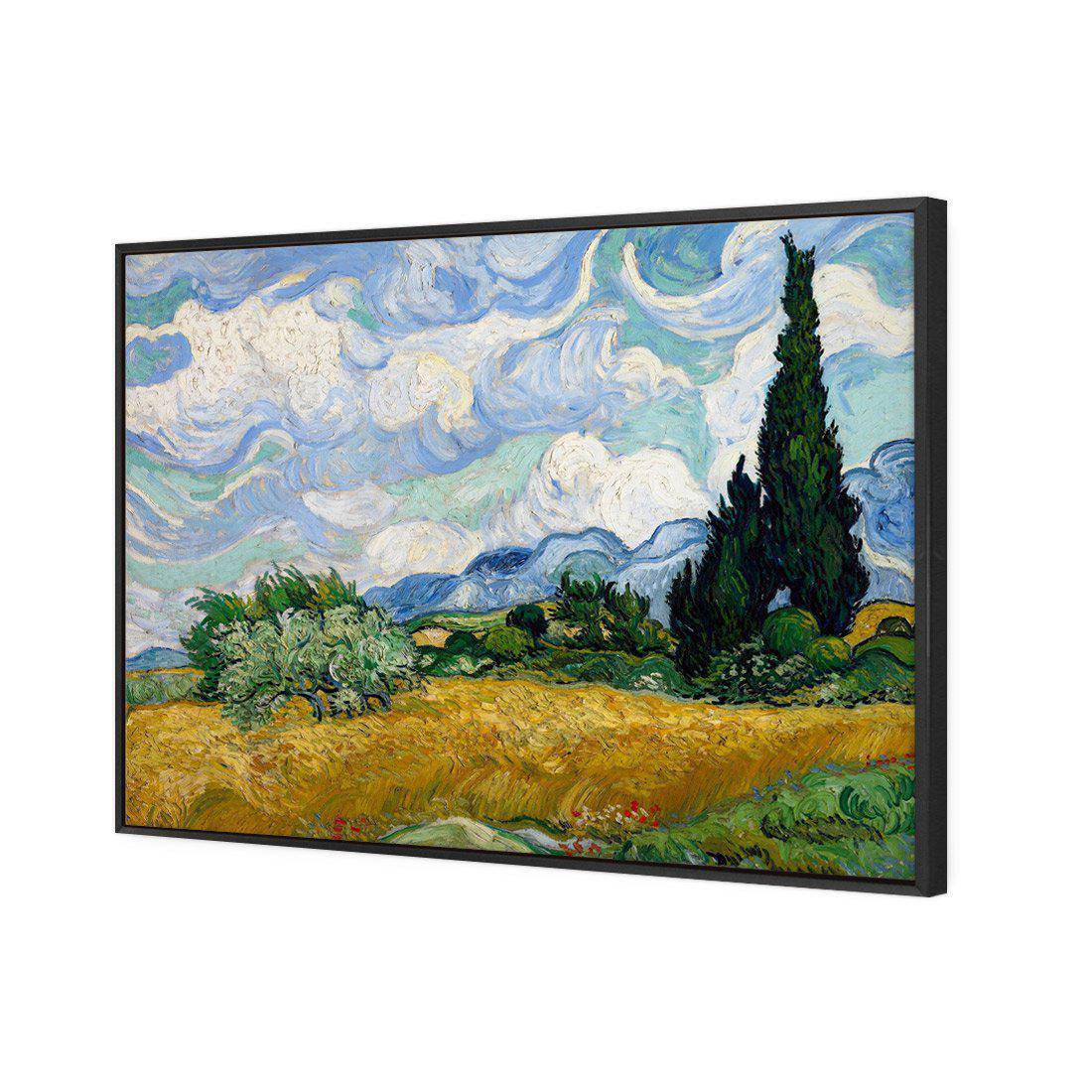 Wheat Field With Cypresses - Van Gogh Canvas Art-Canvas-Wall Art Designs-45x30cm-Canvas - Black Frame-Wall Art Designs