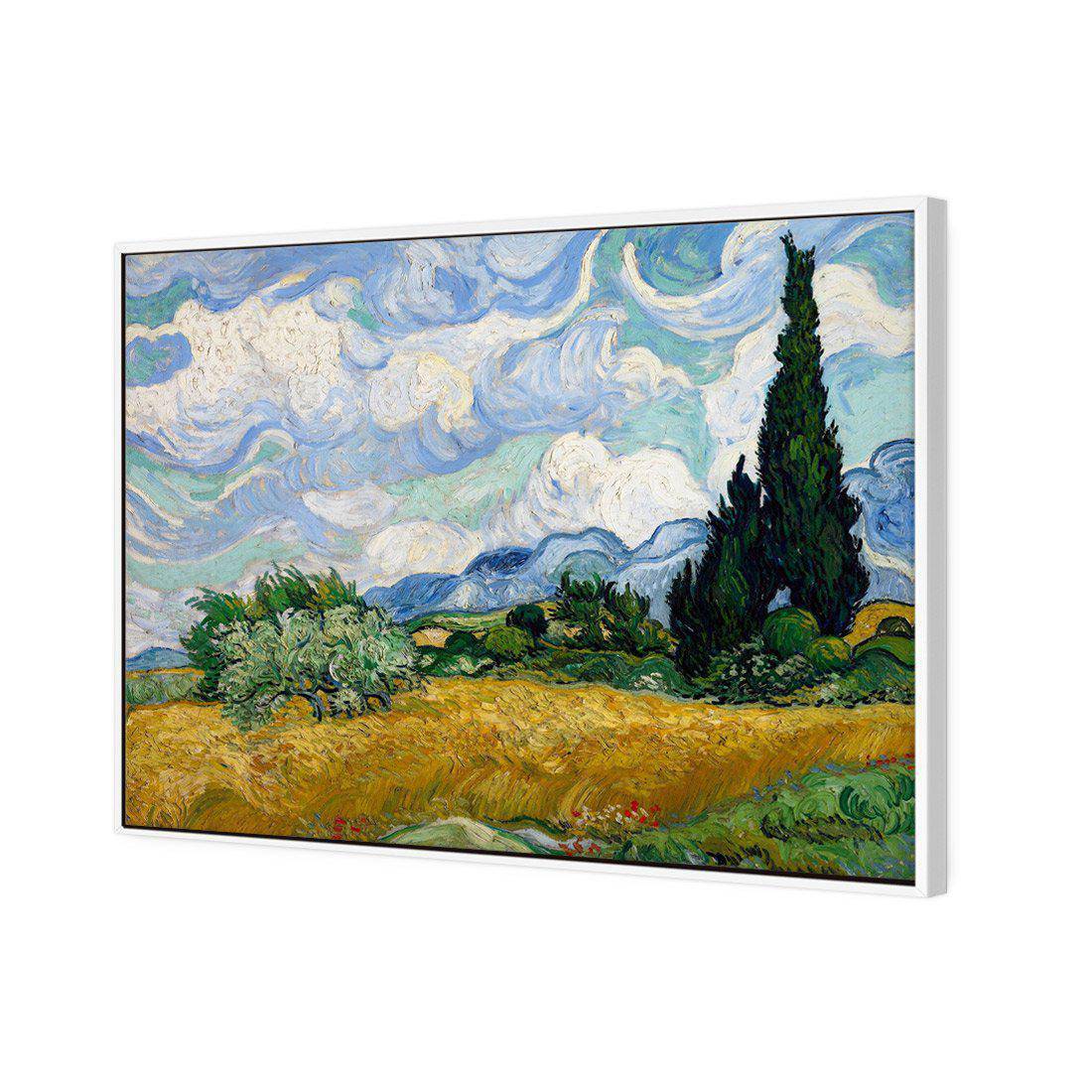 Wheat Field With Cypresses - Van Gogh Canvas Art-Canvas-Wall Art Designs-45x30cm-Canvas - White Frame-Wall Art Designs