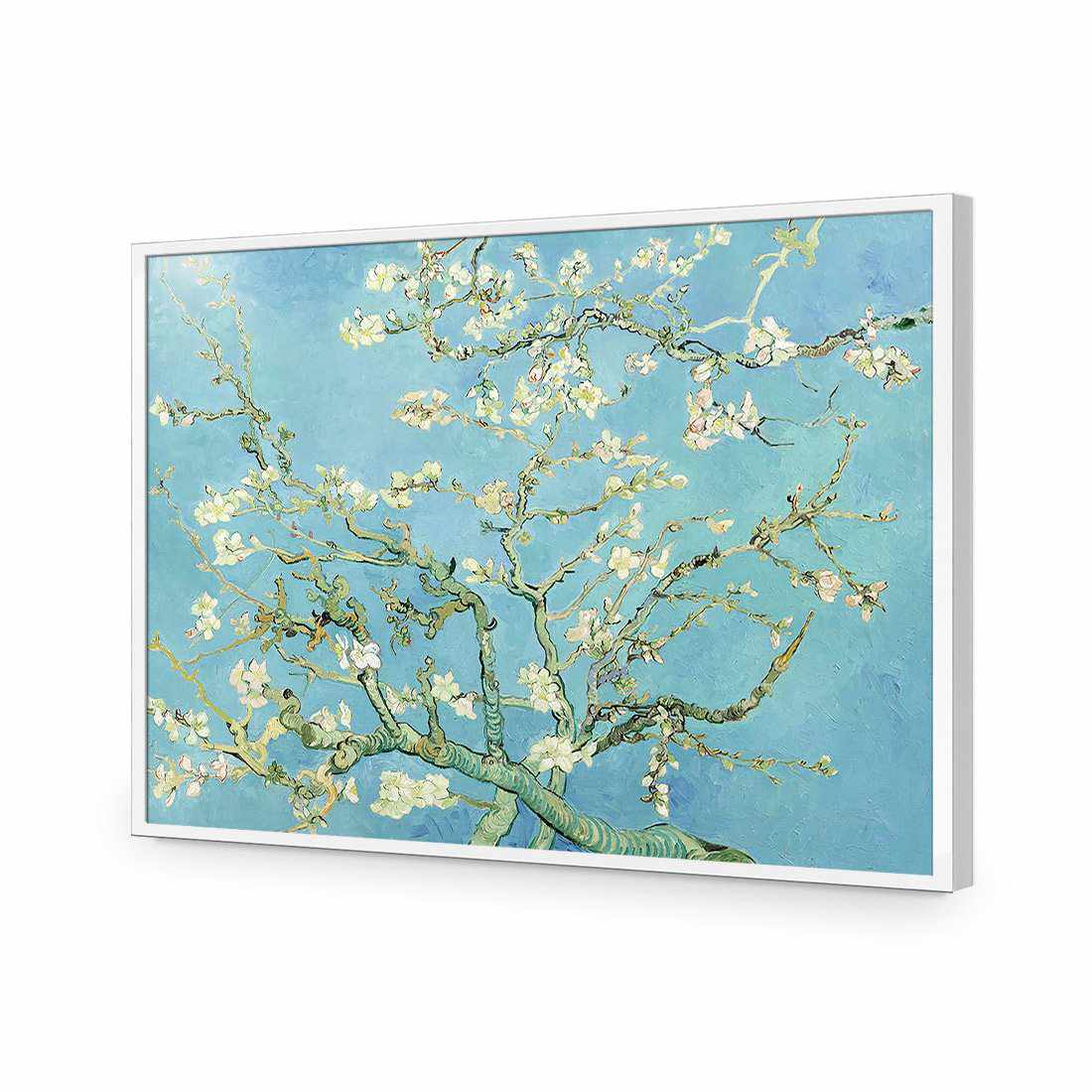 Blossoming Almond Tree - Van Gogh-Acrylic-Wall Art Design-Without Border-Acrylic - White Frame-45x30cm-Wall Art Designs