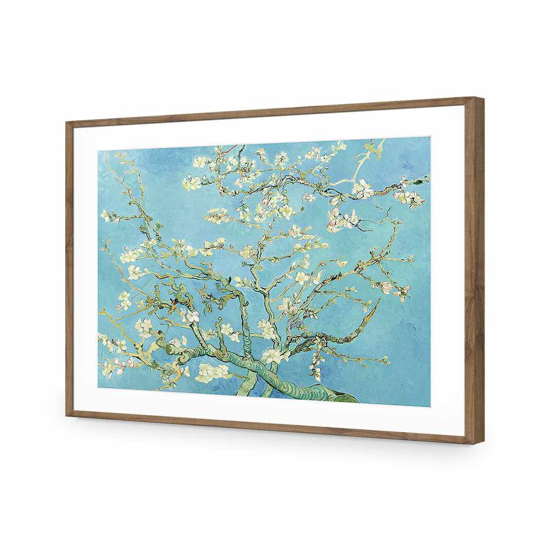 Blossoming Almond Tree - Van Gogh-Acrylic-Wall Art Design-With Border-Acrylic - Natural Frame-45x30cm-Wall Art Designs
