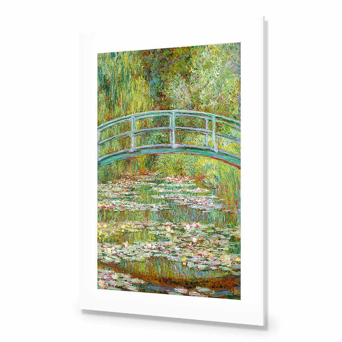 Bridge Over Rose Pond - Monet-Acrylic-Wall Art Design-With Border-Acrylic - No Frame-45x30cm-Wall Art Designs