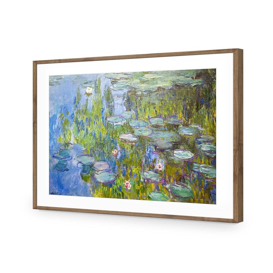 Sea Roses - Monet-Acrylic-Wall Art Design-With Border-Acrylic - Natural Frame-45x30cm-Wall Art Designs