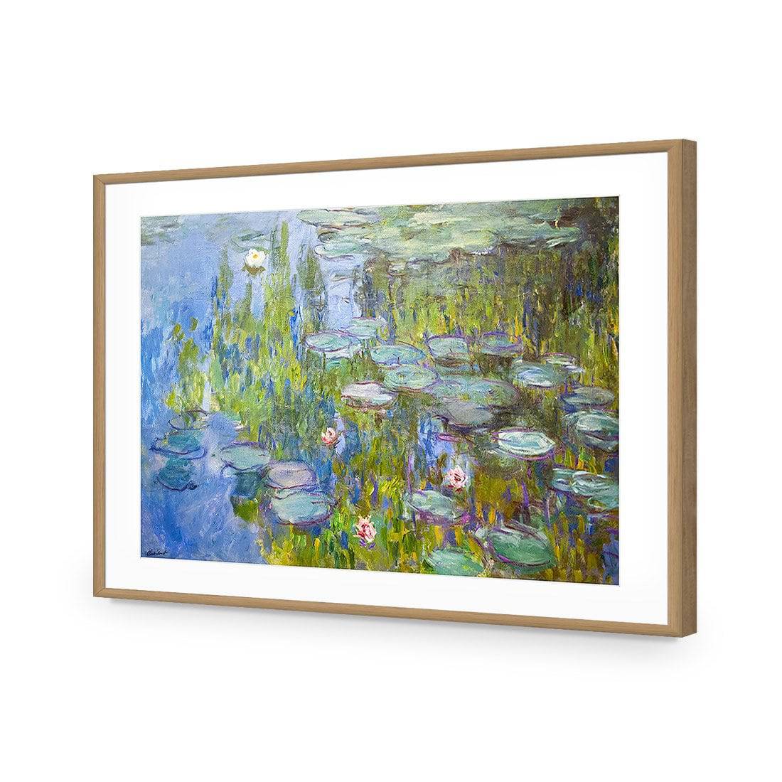 Sea Roses - Monet-Acrylic-Wall Art Design-With Border-Acrylic - Oak Frame-45x30cm-Wall Art Designs