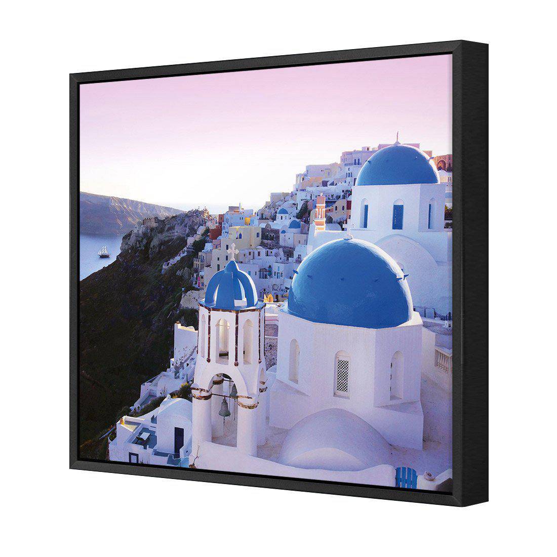 Sunrise In Santorini | Classic Canvas | Floating Frame | Black