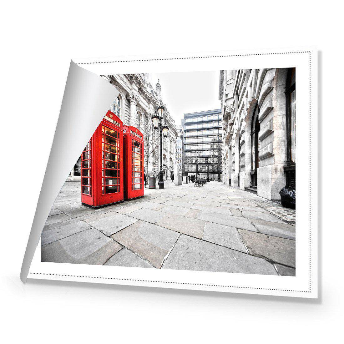 London Red Phone Booths Canvas Art-Canvas-Wall Art Designs-45x30cm-Rolled Canvas-Wall Art Designs