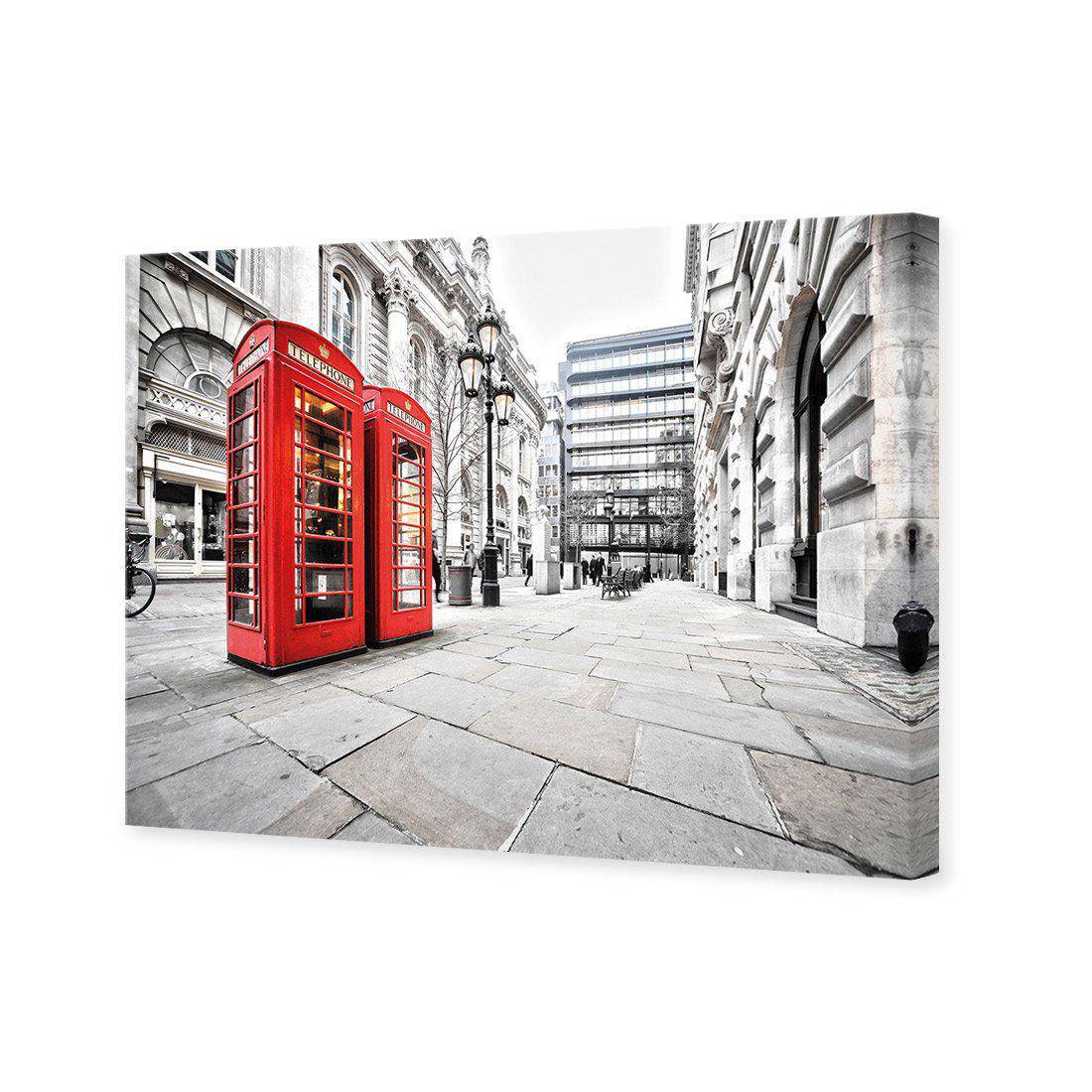 London Red Phone Booths Canvas Art-Canvas-Wall Art Designs-45x30cm-Canvas - No Frame-Wall Art Designs