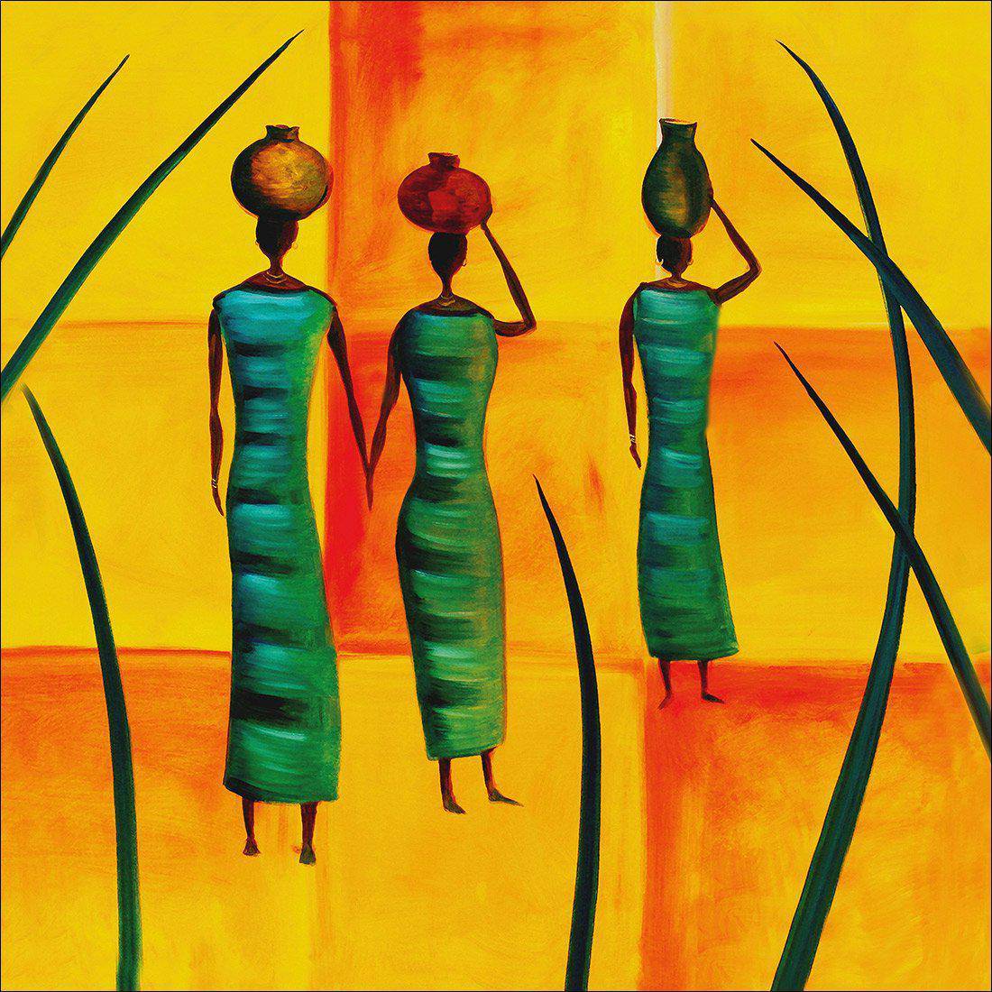 Three African Women Canvas Art-Canvas-Wall Art Designs-30x30cm-Canvas - No Frame-Wall Art Designs